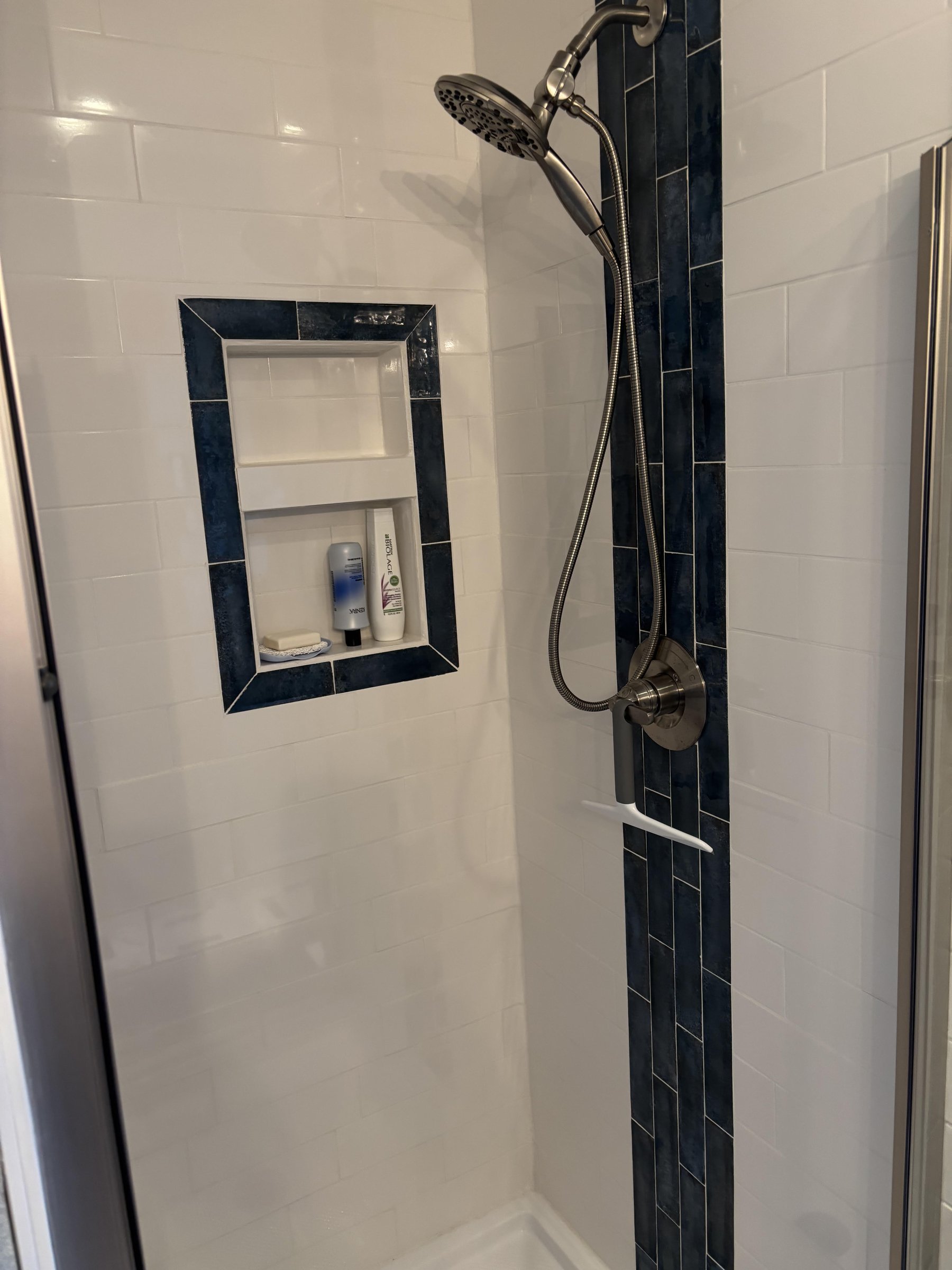 Tile Shower and Handheld Fixture